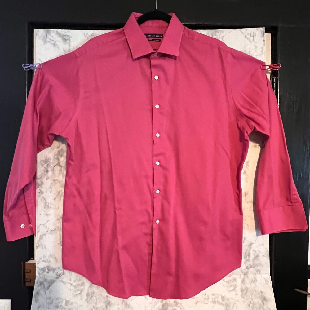 Mens Geoffrey Beene Sateen Button Up Shirt 17-34/35 Fitted Pre-owned‎ No…